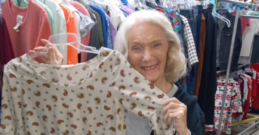 Volunteer spotlight featuring Naomi Skocki serving at The Sharing Center Distribution Center