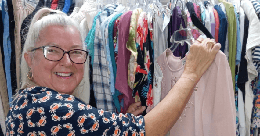 Volunteer spotlight featuring MaryAnn Dean serving in The Sharing Center Distribution Center