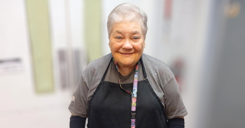 Kathy Anderson volunteering at The Sharing Center thrift store