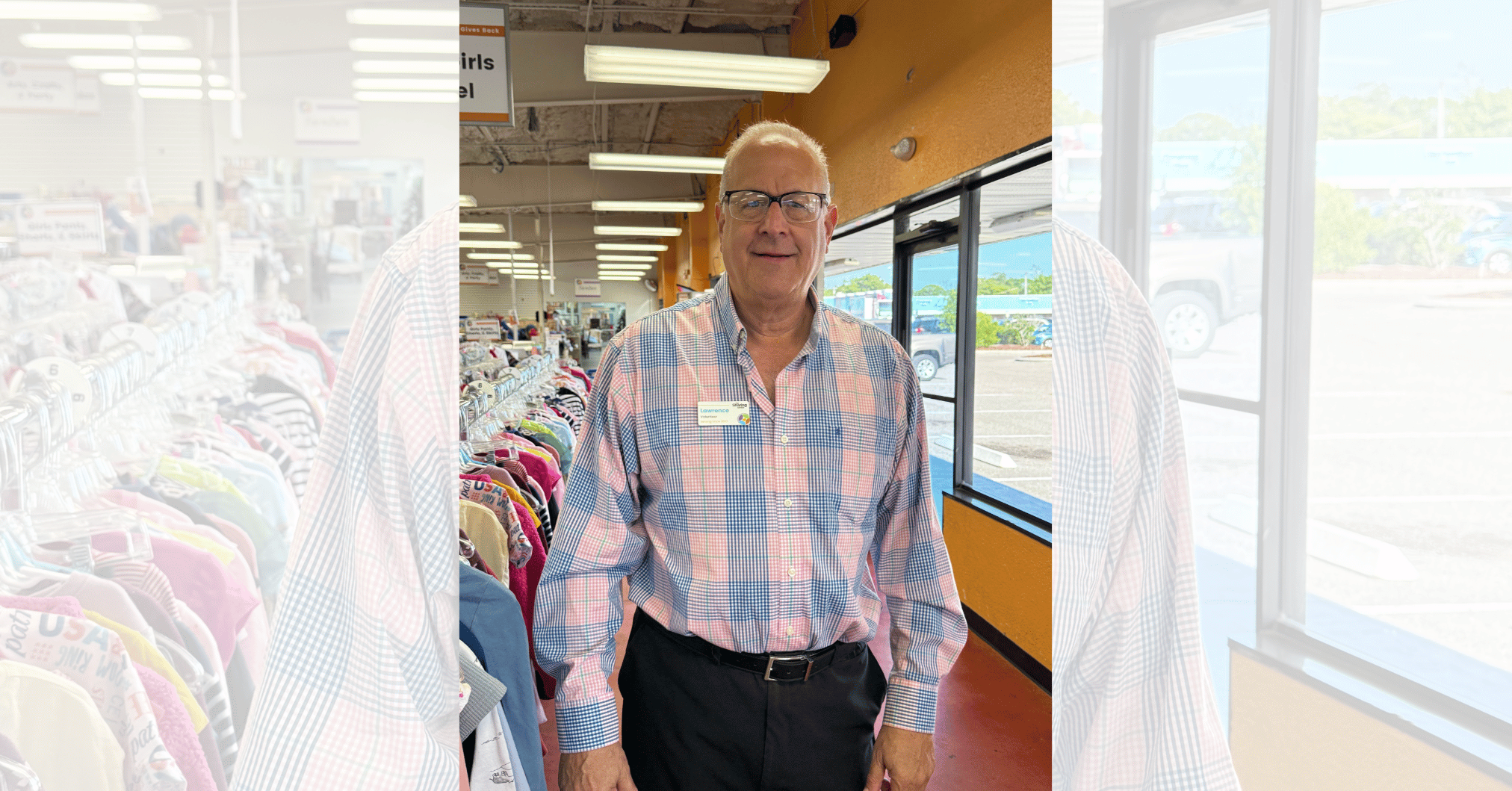 Volunteer spotlight featuring Lawrence Altman serving at The Sharing Center